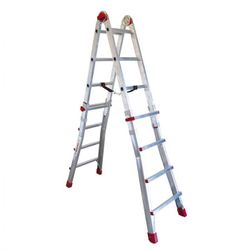 ESCALERA TELESCOPICA DE 8+8 PELDAÑOS CON ESTABILIZADORES.