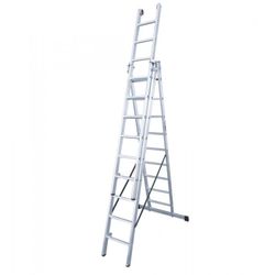 ESCALERA TRIPLE CON BASE 9X3 PELDAÑOS