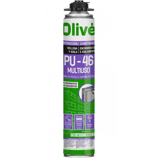 ESPUMA DE POLIURETANO PU-46 PISTOLA AMARILLO AEROSOL DE 750ML CONSTRUCCION