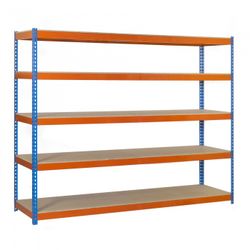 ESTANTERIA ECOFORTE 1504-5 CHIPBOARD AZUL/NARANJA/MADER