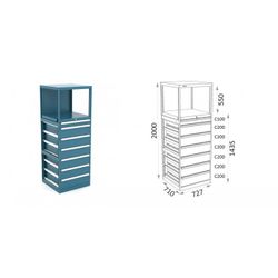 ESTANTERIA MODULAR CON CAJONES 115 E 1 4 11