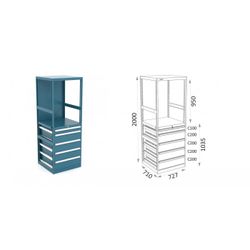 ESTANTERIA MODULAR CON CAJONES 115 E 2 2 11