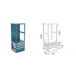ESTANTERIA MODULAR CON CAJONES 115 E 3 1 15