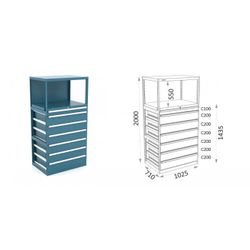 ESTANTERIA MODULAR CON CAJONES 119 E 1 4 11