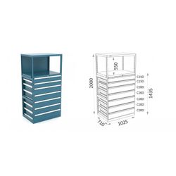 ESTANTERIA MODULAR CON CAJONES 119 E 1 4 12