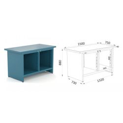 ESTRUCTURA BANCO MODULAR METALICO DE 1500 -MONTADA
