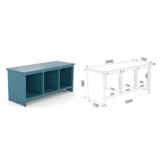 ESTRUCTURA BANCO MODULAR METALICO DE 2000 -MONTADA