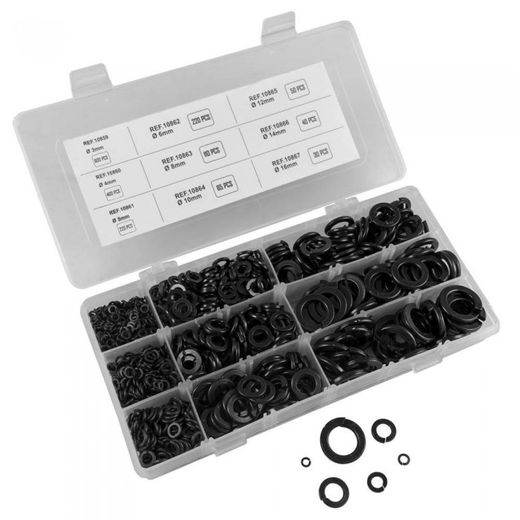 ESTUCHE ARANDELAS GROWNER NEGRAS 1.735 PIEZAS