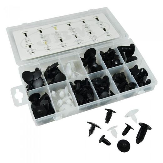 ESTUCHE DE CLIPS PLASTICOS UNIVERSAL 128 PCS