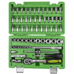 ESTUCHE DE HERRAMIENTAS DE 3/8" DE 59 PIEZAS CON VASOS HEXAGONALES