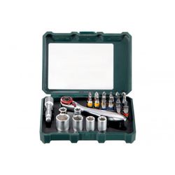 ESTUCHE DE PUNTAS, VASOS Y CARRACA, 26 PIEZAS: