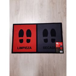 FELPUDO POLIAMIDA DESINFECCION LIMPIA-SECA ROJO/GRIS 45X75CM