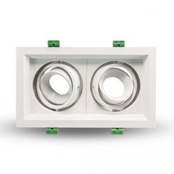 FOCO DOBLE BLANCO BASCULANTE CUADRADO INTERCAMB