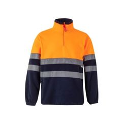 FORRO POLAR BICOLOR AV  AZUL MARINO/NARANJA FLÚOR  T-XL