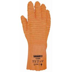 G16800/10 GUANTE LATEX RUGOSO S/SOPORTE DE ALGUANTE IMPERMEABLE COLOR NARANJA APTO USO ALIMENTAR