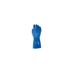 G9527BIB/10 GUANTE NITRILO SOBRE SOPORTE DE ALGODON RUGOSO INTERIOR DE ALGODON COLOR AZUL