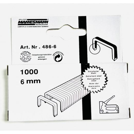 GRAPA 486 PARA GRAPADORA MANUAL M483 LARGO 6. CAJA DE 1 MILLAR