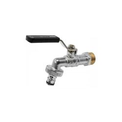 GRIFO CURVO CONEX.RAP. 1/2-3/4" MAN.INOX