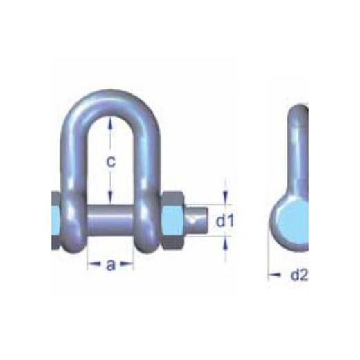GRILLETE ALTA RESISTENCIA RECTO MOD.HA-1 DE 2.00TNS (1/2")