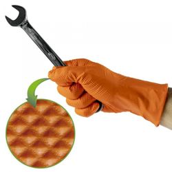 GUANTE NARANJA DESECHABLE NITRILO T-M