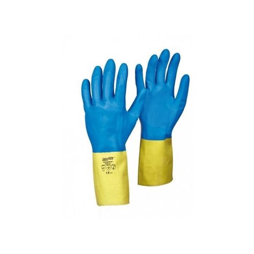 GUANTE NEOPRENO-LATEX BICOLOR FLOCADO T.8