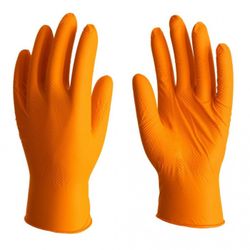 GUANTE NITRILO DIAMANTADO NARANJA PF TALLA-9