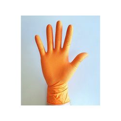 GUANTE NITRILO DIAMANTE NARANJA T-L (50U)