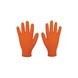 GUANTE NITRILO NARANJA DIAMANTADO TALLA L. CAJA 50
