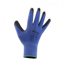 GUANTE NITRILO WORKFIT NEGRO-AZUL 6"