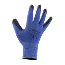 GUANTE NITRILO WORKFIT NEGRO-AZUL 9"