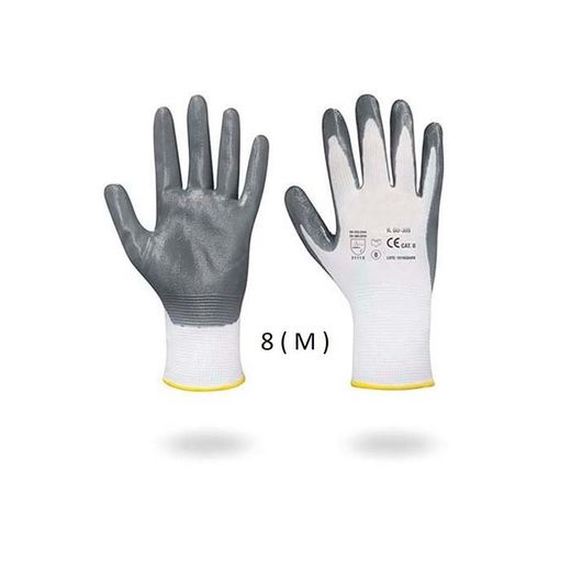 GUANTE NYLON NITRILO BLANCO/GRIS 8 M