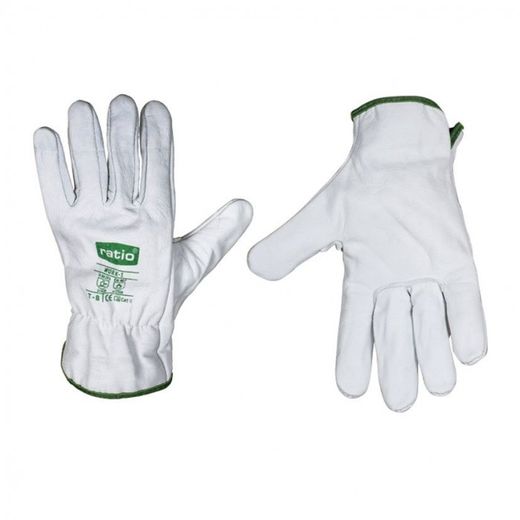 GUANTE PIEL FLOR COLOR BLANCO TALLA 10