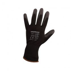 GUANTE PU WORKFIT NEGRO-NEGRO 6"
