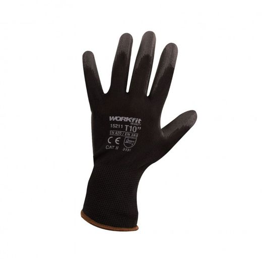 GUANTE PU WORKFIT NEGRO-NEGRO 8"