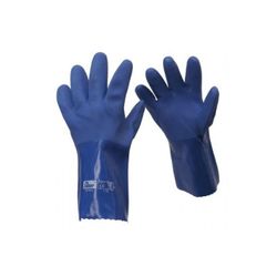 GUANTE PVC AZUL INTERIOR MALLA ALGODON T.10