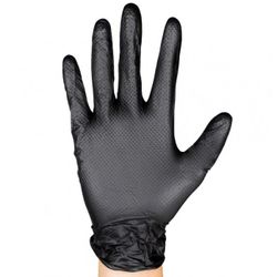 GUANTES NEGROS DESECHABLES DE NITRILO T-M 7.0ML (100U)