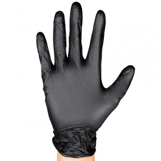 GUANTES NEGROS DESECHABLES DE NITRILO T-M 7.0ML (100U)
