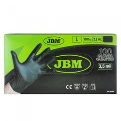 GUANTES NEGROS DESECHABLES DE NITRILO T:L 3,5MIL
