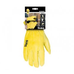 H211/10 GUANTE PIEL FLOR VACUNO PULGAR MONTADO CALIDAD EXTRA COLOR AMARILLO CON CARTONCI