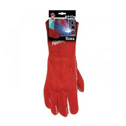H408/10 GUANTE PIEL SERRAJE CALIDAD EXTRA FORRO INTERIOR ALGODON COSIDO HILO KEVLAR.
