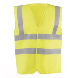 HV714TYEL/XXL CHAL BASICO 100% POL.BANDAS REFLECTANTES HORIZONTALES Y DOS VERTICALES.CIERRE V