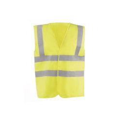 HV714YEL/M CHALECO BASICO 100% POLIESTER CON BANDAS REFLECTANTES CIERRE VELCRO COLOR AMAR