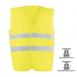 HV714YEL/XXL CHALECO BASICO 100% POLIESTER CON BANDAS REFLECTANTES CIERRE VELCRO COLOR AMAR
