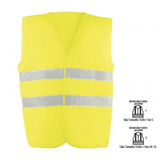HV714YEL/XXL CHALECO BASICO 100% POLIESTER CON BANDAS REFLECTANTES CIERRE VELCRO COLOR AMAR
