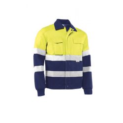 HV746BC/XS CHAQUETA MULTIBOLSILLOS 60% ALGUANTE / 40% POLIESTER 240 GR./M² BANDAS REFLECTANTES.