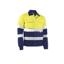 HV746BC/XXL CHAQUETA MULTIBOLSILLOS 60% ALGUANTE / 40% POLIESTER 240 GR./M² BANDAS REFLECTANTES.