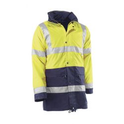 HV780/3XL PARKA DESMONTABLE 100% POLIESTER OXFORD/PU BANDAS REFLECTANTES 3M AMARILLO FLUO