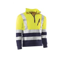 *HV792/L SUDADERA CON BANDAS REFLECTANTES 3M COLOR AMARILLO FLUOR/MARINO