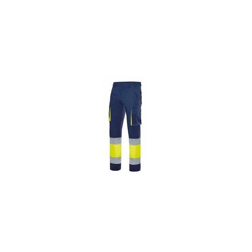 HV810/3XL PANTALON MULTIBOLSILLOS 65% POLIESTER 35% ALGUANTE DE 235 GR./M² BANDAS REFLECTANTE