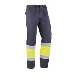 HV810/XXL PANTALON MULTIBOLSILLOS 65% POLIESTER 35% ALGUANTE DE 235 GR./M² BANDAS REFLECTANTE